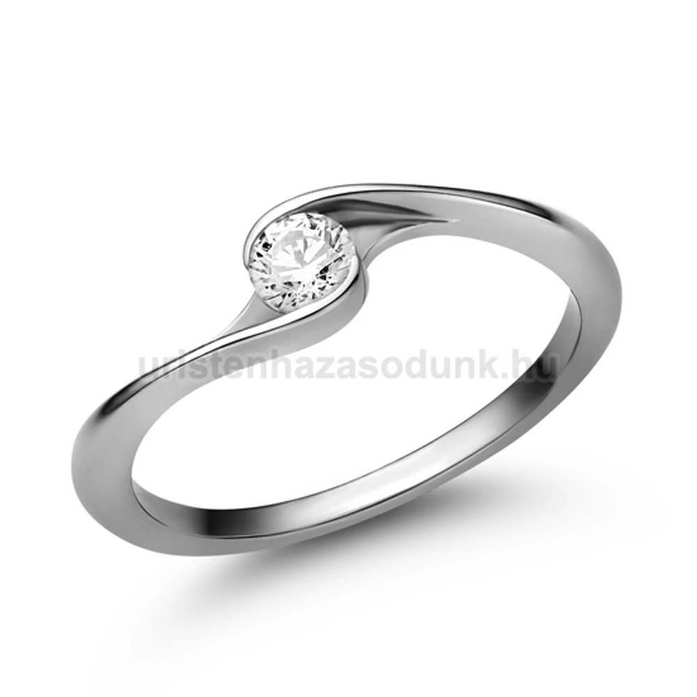 E106FB16 - GYÉMÁNT:  0.16 CT (=3.5mm Ø) Eljegyzési Gyűrű