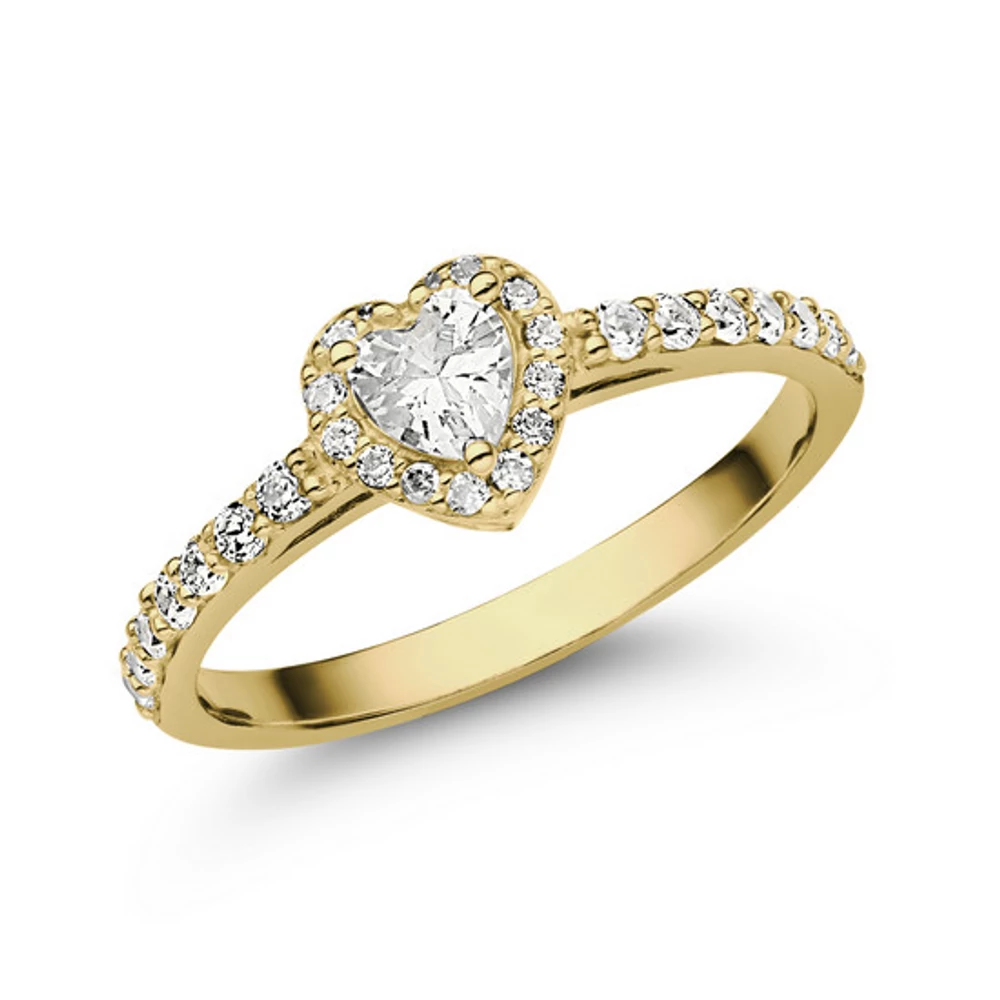 E356SC - CIRKÓNIA köves Sárga arany Eljegyzési Gyűrű