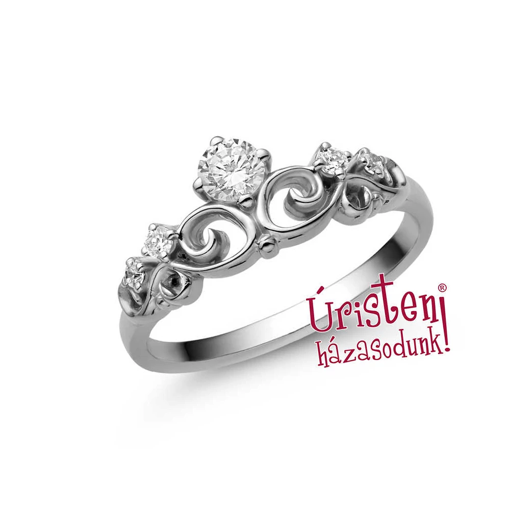 E902FB23- GYÉMÁNT: 0,23ct (=3.50mm Ø) Eljegyzési Gyűrű