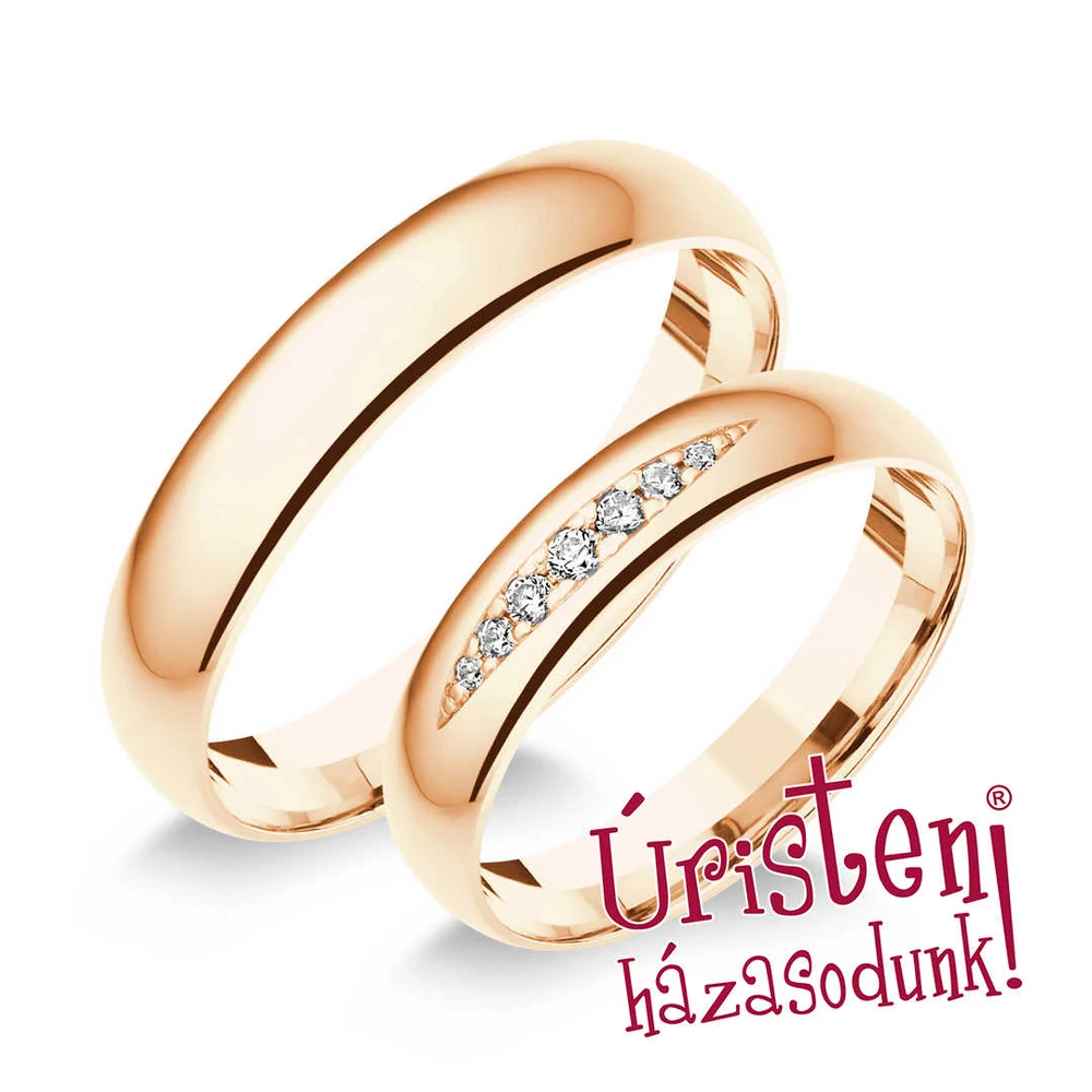 4RD7C KLASSZIKUS KARIKAGYŰRŰ CIRKÓNIA KÖVEKKEL