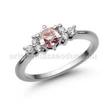 E101FZR_B - RÓZSASZÍN ZAFÍR - GYÉMÁNT köves Fehér arany Eljegyzési Gyűrű
