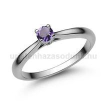 E102FM - AMETISZT  köves Fehér arany Eljegyzési Gyűrű