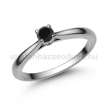 E102FBB - FEKETE GYÉMÁNT köves Fehér arany Eljegyzési gyűrű