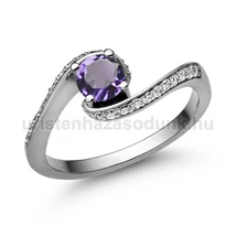 E103FM_C - AMETISZT - CIRKÓNIA köves Fehér arany Eljegyzési Gyűrű E103FM_C - AMETISZT - CIRKÓNIA köves Fehér arany Eljegyzési Gyűrű