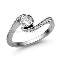 E103FZF_C - FEHÉR ZAFÍR - CIRKÓNIA köves Fehér arany Eljegyzési Gyűrű