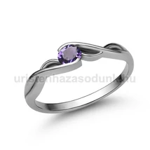 E104FM - AMETISZT  köves Fehér arany Eljegyzési Gyűrű