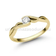 E104SC - CIRKÓNIA köves Sárga arany Eljegyzési Gyűrű