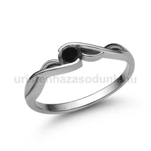 E104FBB - FEKETE GYÉMÁNT köves Fehér arany Eljegyzési gyűrű