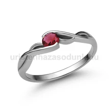 E104FR - RUBIN  köves Fehér arany Eljegyzési Gyűrű