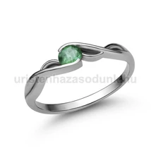 E104FS - SMARAGD  köves Fehér arany Eljegyzési Gyűrű