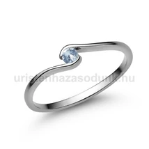 E105FK - AKVAMARIN köves Fehér arany Eljegyzési Gyűrű