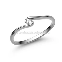 E105FZF - FEHÉR ZAFÍR  köves Fehér arany Eljegyzési Gyűrű