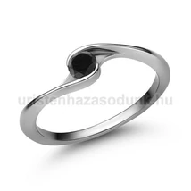 E106FBB - FEKETE GYÉMÁNT köves Fehér arany Eljegyzési gyűrű