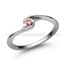 E106FZR - RÓZSASZÍN ZAFÍR  köves Fehér arany Eljegyzési Gyűrű
