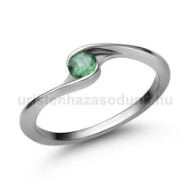 E106FS - SMARAGD  köves Fehér arany Eljegyzési Gyűrű