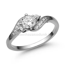 E107FZF_C - FEHÉR ZAFÍR - CIRKÓNIA köves Fehér arany Eljegyzési Gyűrű