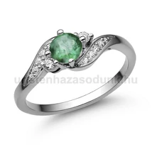 E107FS_C - SMARAGD - CIRKÓNIA köves Fehér arany Eljegyzési Gyűrű E107FS_C - SMARAGD - CIRKÓNIA köves Fehér arany Eljegyzési Gyűrű