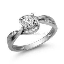 E108FZF_C - FEHÉR ZAFÍR - CIRKÓNIA köves Fehér arany Eljegyzési Gyűrű