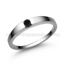 E10FBB FEKETE GYÉMÁNT köves Fehér arany Eljegyzési gyűrű