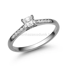 E110FC - CIRKÓNIA köves Fehér arany Eljegyzési Gyűrű