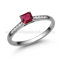 E110FR_C - RUBIN - CIRKÓNIA köves Fehér arany Eljegyzési Gyűrű E110FR_C - RUBIN - CIRKÓNIA köves Fehér arany Eljegyzési Gyűrű