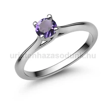 E112FM - AMETISZT  köves Fehér arany Eljegyzési Gyűrű