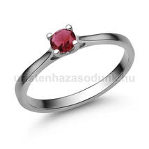 E113FR - RUBIN  köves Fehér arany Eljegyzési Gyűrű