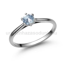 E114FK - AKVAMARIN köves Fehér arany Eljegyzési Gyűrű
