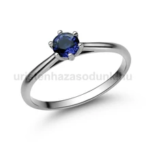 E114FZK - KÉK ZAFÍR  köves Fehér arany Eljegyzési Gyűrű