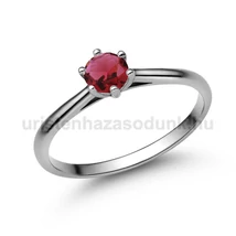 E114FR - RUBIN  köves Fehér arany Eljegyzési Gyűrű