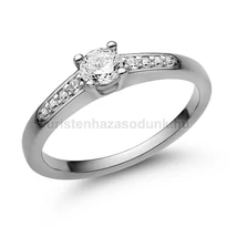 E115FZF_C - FEHÉR ZAFÍR - CIRKÓNIA köves Fehér arany Eljegyzési Gyűrű