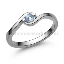 E116FK - AKVAMARIN köves Fehér arany Eljegyzési Gyűrű