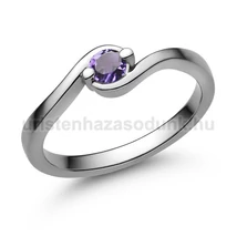 E116FM - AMETISZT  köves Fehér arany Eljegyzési Gyűrű
