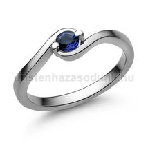 E116FZK - KÉK ZAFÍR  köves Fehér arany Eljegyzési Gyűrű