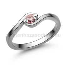 E116FZR - RÓZSASZÍN ZAFÍR  köves Fehér arany Eljegyzési Gyűrű