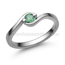 E116FS - SMARAGD  köves Fehér arany Eljegyzési Gyűrű