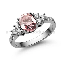 E117FZR_B - RÓZSASZÍN ZAFÍR - GYÉMÁNT köves Fehér arany Eljegyzési Gyűrű