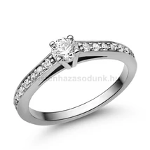 E118FZF_B - FEHÉR ZAFÍR - GYÉMÁNT köves Fehér arany Eljegyzési Gyűrű