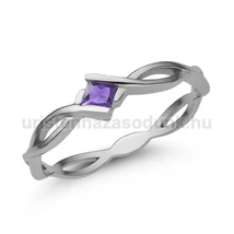 E11FM - AMETISZT köves Fehér arany Eljegyzési Gyűrű