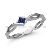 E11FZK - KÉK ZAFÍR köves Fehér arany Eljegyzési Gyűrű