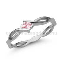 E11FZR - RÓZSASZÍN ZAFÍR köves Fehér arany Eljegyzési Gyűrű