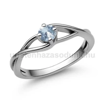 E120FK - AKVAMARIN köves Fehér arany Eljegyzési Gyűrű