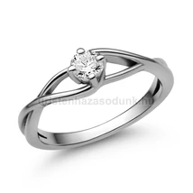 E120FZF - FEHÉR ZAFÍR köves Fehér arany Eljegyzési Gyűrű