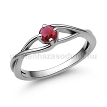 E120FR - RUBIN  köves Fehér arany Eljegyzési Gyűrű