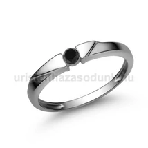 E12FBB FEKETE GYÉMÁNT köves Fehér arany Eljegyzési gyűrű