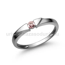 E12FZR - RÓZSASZÍN ZAFÍR köves Fehér arany Eljegyzési Gyűrű