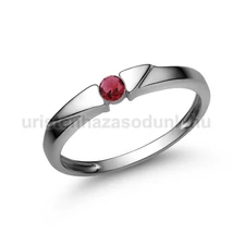 E12FR - RUBIN köves Fehér arany Eljegyzési Gyűrű