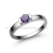 E13FM - AMETISZT köves Fehér arany Eljegyzési Gyűrű