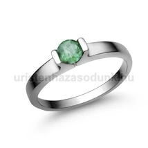 E13FS - SMARAGD köves Fehér arany Eljegyzési Gyűrű