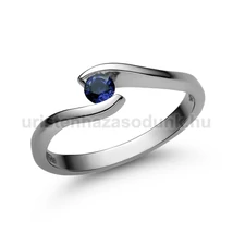E14FZK - KÉK ZAFÍR köves Fehér arany Eljegyzési Gyűrű
